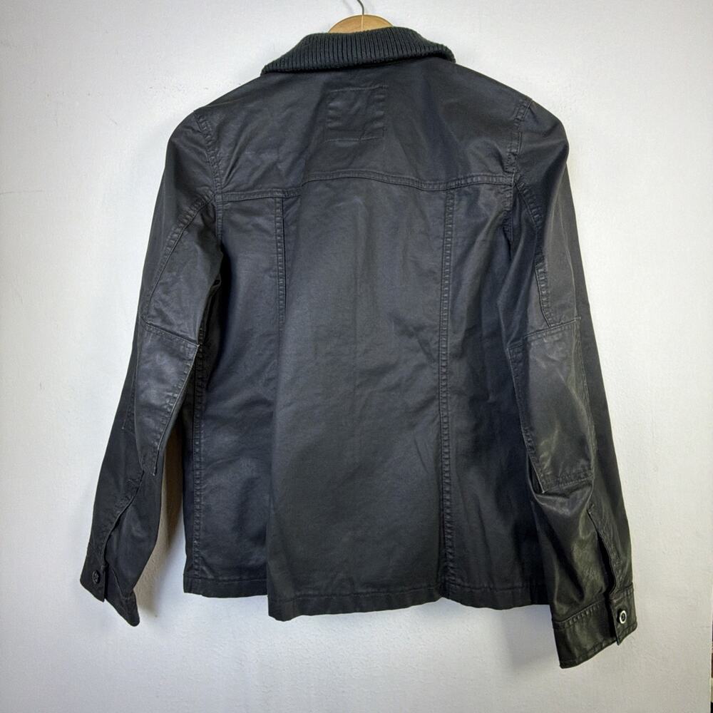 J. Crew Womens Utility Jacket Barbour Waxed Small Washed Aged Black urban rugged - Picture 9 of 14